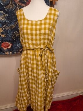 Gilli Yellow and White Gingham Midi Sundress
